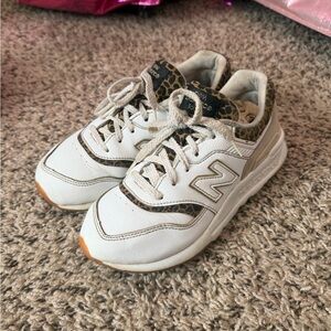 New Balance Kids' White and Brown Sneakers